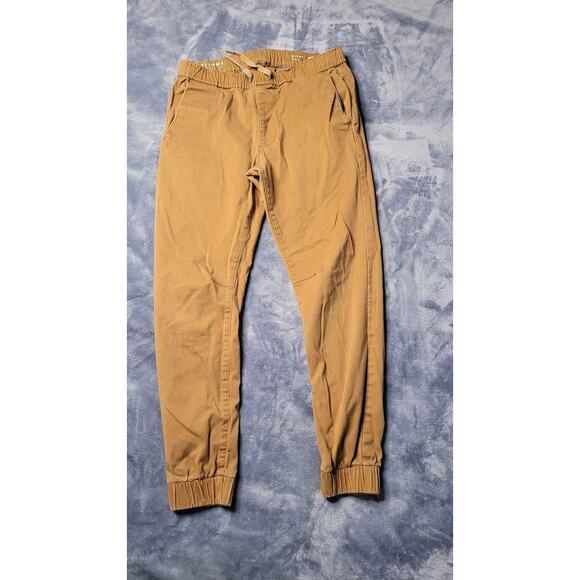 Bullhead Denim Co. Mens Jogger Pants Elastic Waist Drawstring Casual Khaki Small - Picture 2 of 5